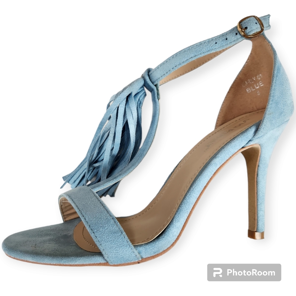 Via Pinky Blue Tassel Strappy Heels size 8